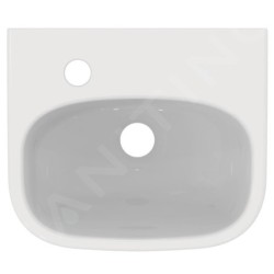 Ideal Standard i.Life A - Lave-mains 350x300 mm, avec trop-plein, trou pour robinetterie à gauche, blanc T470901
