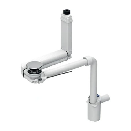 Geberit Accessoires - Siphon de lavabo gain de place Clou, pour commande par tirette, chrome 152.049.21.1