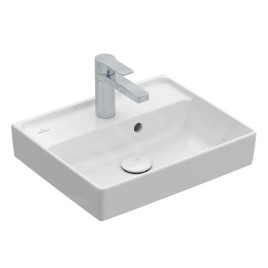 Villeroy & Boch Collaro - Lave-mains 450x370 mm, avec trop-plein, un trou de robinetterie, blanc alpin 43344501