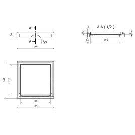 I-Drain Square - Plano/Tile 150x150 mm, pour entrée au sol, double face IDROSQ0150A