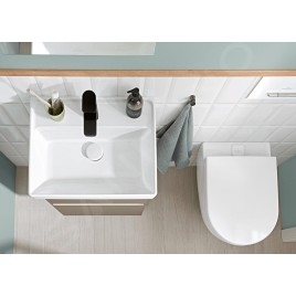 Villeroy & Boch Collaro - Lave-mains 450x370 mm, avec trop-plein, un trou de robinetterie, blanc alpin 43344501
