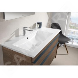 Villeroy & Boch Venticello - Meuble lavabo 800x500 mm, avec trop-plein, trou de robinetterie, CeramicPlus, blanc alpin 41048LR1