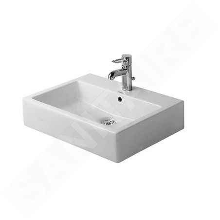 Duravit Vero - Vasque à poser, 595x465 mm, avec un trou pour robinetterie, blanc alpin 0452600000
