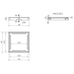 I-Drain Square - Grille en étoile 150x150 mm, pour entrée au sol, double face IDROSQ0150U