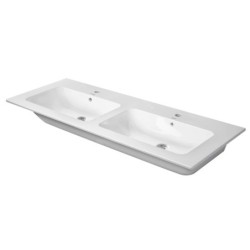 Duravit ME by Starck - Meuble-lavabo double 1300x490 mm, avec 2 trous pour robinet, avec WonderGliss, blanc alpin 23361300001