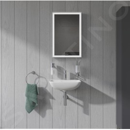 Duravit ME by Starck - Lave-mains 450x320 mm, avec 1 trou et trop-plein, avec WonderGliss, blanc 07194500001