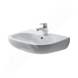 Duravit D-Code - Lavabo 600x460 mm, avec un trou pour robinet, blanc alpin 23106000002