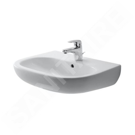 Duravit D-Code - Lavabo 600x460 mm, avec un trou pour robinet, blanc alpin 23106000002