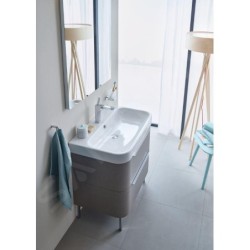 Duravit Happy D.2 - Meuble-lavabo 800x505 mm, avec un trou pour robinetterie, avec WonderGliss, blanc alpin 23188000001