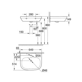 Grohe Euro Ceramic - Lavabo avec trop-plein, 650x515 mm, blanc alpin 39323000
