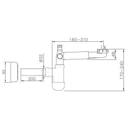 Ravak Garnitures de vidage - Siphon d'évier, diamètre 32 mm X01612
