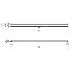 I-Drain Tile - Grille en acier inoxydable pour bac à douche série PRO, pour insertion de carreaux, longueur 900 mm IPRO0900Y