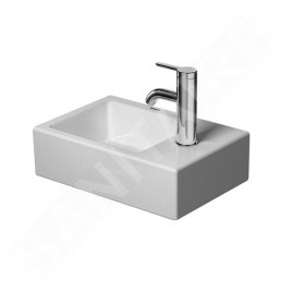 Duravit Vero Air - Lave-mains 380x250 mm, sans trop-plein, trou pour robinetterie à droite, WonderGliss, blanc 07243800001