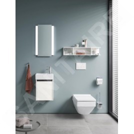 Duravit Vero Air - Lave-mains 380x250 mm, sans trop-plein, trou pour robinetterie à droite, WonderGliss, blanc 07243800001