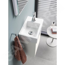 Duravit Vero Air - Lave-mains 380x250 mm, sans trop-plein, trou pour robinetterie à droite, WonderGliss, blanc 07243800001