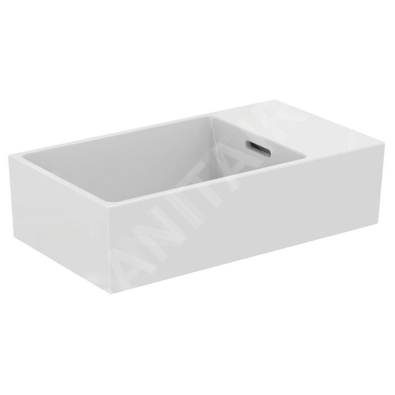 Ideal Standard Extra - Lave-main 450x250 mm, avec trop-plein, sans trou pour robinet, blanc T392201