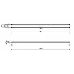 I-Drain Tile - Grille en acier inoxydable pour bac à douche série PRO, pour insertion de carreaux, longueur 1100 mm IPRO1100Y