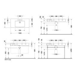 Duravit Vero - Lavabo 1050x490 mm, avec un trou pour robinetterie, blanc alpin 0329100000