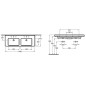 Villeroy & Boch Subway 2.0 - Meuble double vasque 1300x470 mm, avec trop-plein et trous pour la robinetterie, blanc 7175D001 Villeroy & Boch Subway 2.0 - Meuble double vasque 1300x470 mm, avec trop-plein et trous pour la robinetterie, blanc 7175D001