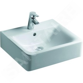 Ideal Standard Connect - Lavabo Cube , 500x460x175 mm, un trou pour mitigeur, blanc E713801