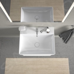 Duravit DuraSquare - Meuble-lavabo 600x470 mm, avec un trou pour robinet, DuraCeram, blanc alpin 2353600071