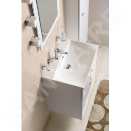 Sapho Maria - Lavabo 600x460 mm, marbre coulé, blanc MA060