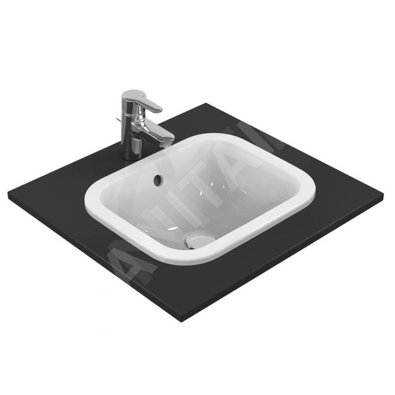 Ideal Standard Connect - Lavabo encastré, 420x350 mm, avec déversoir, blanc E505501