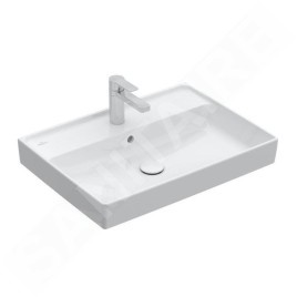 Villeroy & Boch Collaro - Lavabo 650x470 mm, avec trop-plein, trou de robinetterie, CeramicPlus, blanc alpin 4A3365R1