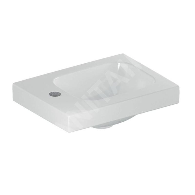 Geberit iCon - Lave-mains 380x280x130 mm, sans trop-plein, trou pour robinetterie à gauche, blanc 501.831.00.1