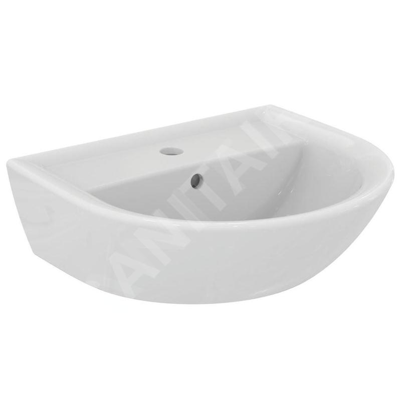 Ideal Standard Eurovit - Lavabo 500x440 mm, avec trop-plein, trou pour robinetterie, blanc W332801 Ideal Standard Eurovit - Lavabo 500x440 mm, avec trop-plein, trou pour robinetterie, blanc W332801