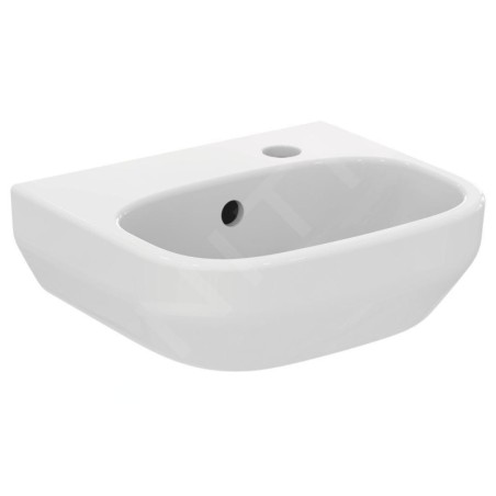 Ideal Standard i.Life A - Lave-mains 350x300 mm, avec trop-plein, trou pour robinetterie à droite, blanc T471001
