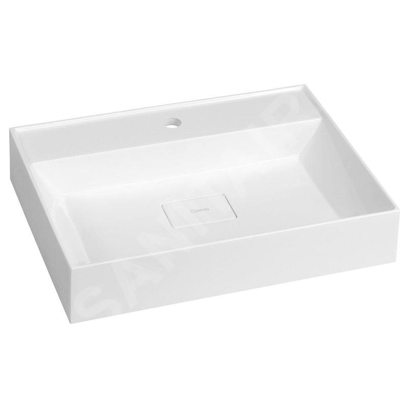 Sapho Godiva - Lavabo 580x440 mm, sans trop-plein, trou pour robinetterie, blanc GU058 Sapho Godiva - Lavabo 580x440 mm, sans trop-plein, trou pour robinetterie, blanc GU058