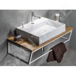 Sapho Godiva - Lavabo 580x440 mm, sans trop-plein, trou pour robinetterie, blanc GU058