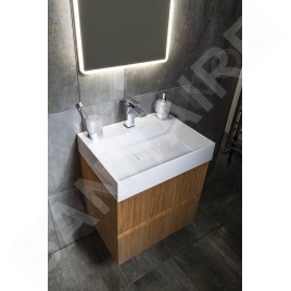 Sapho Godiva - Lavabo 580x440 mm, sans trop-plein, trou pour robinetterie, blanc GU058