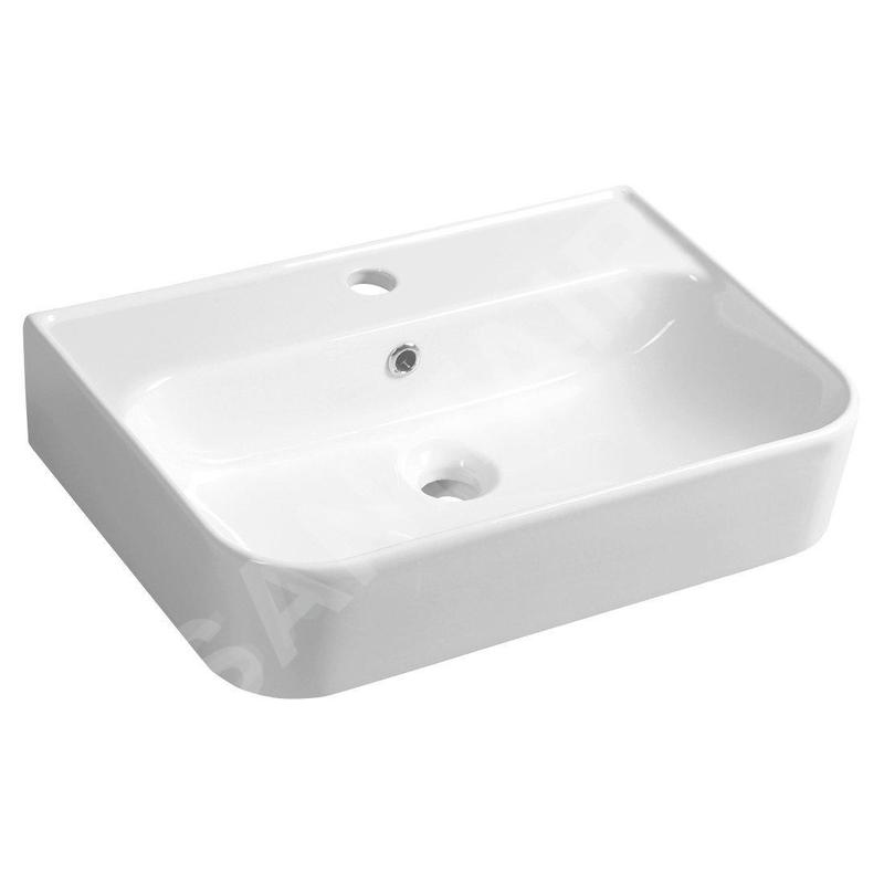 Sapho Isvea - Lavabo Sistema U, 550x380 mm, avec 1 trou pour robinetterie, blanc 10PL53055 Sapho Isvea - Lavabo Sistema U, 550x380 mm, avec 1 trou pour robinetterie, blanc 10PL53055