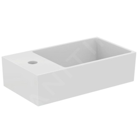 Ideal Standard Extra - Lave-main à poser 450x250 mm, avec trop-plein, trou pour robinet à gauche, blanc T392001