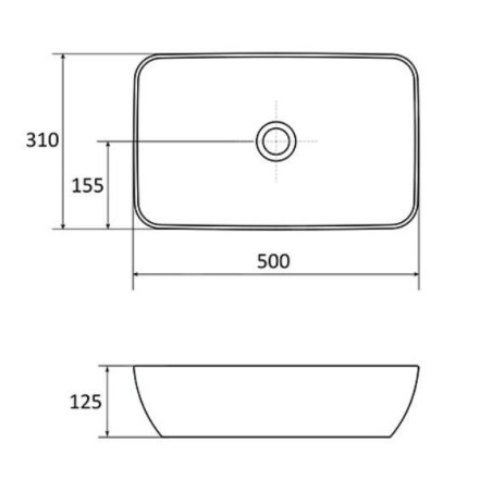 Ravak UNI - Vasque à poser, 500x310 mm, sans trop-plein, blanc XJX01150001