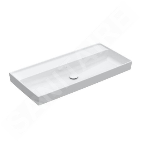 Villeroy & Boch Collaro - Meuble lavabo 1000x470 mm, sans trop-plein, sans trou de robinetterie, CeramicPlus, blanc alpin