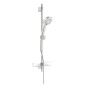 Hansa Basicjet - Set de pommeau de douche, 3 jet, flexible et barre avec tablette, chrome 44770131 Hansa Basicjet - Set de pommeau de douche, 3 jet, flexible et barre avec tablette, chrome 44770131