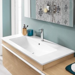 Villeroy & Boch Venticello - Meuble lavabo 1000x500 mm, avec trop-plein, trou de robinetterie, CeramicPlus, blanc alpin 4104ALR1