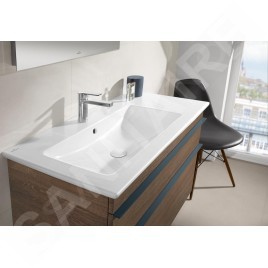 Villeroy & Boch Venticello - Meuble lavabo 1000x500 mm, avec trop-plein, trou de robinetterie, CeramicPlus, blanc alpin 4134L1R1