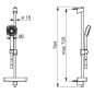 Hansa Basicjet - Set de pommeau de douche, 3 jet, flexible et barre avec tablette, chrome 44770131 Hansa Basicjet - Set de pommeau de douche, 3 jet, flexible et barre avec tablette, chrome 44770131
