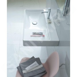 Duravit DuraSquare - Lavabo 800x470 mm, avec un trou pour robinet à gauche, DuraCeram, blanc alpin 2348800041