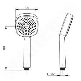Hansa Basicjet - Pommeau de douche,1 jet, chrome 44610500