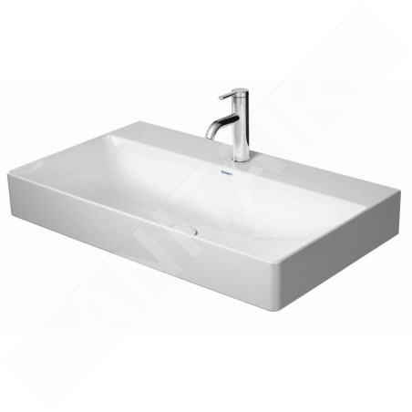 Duravit DuraSquare - Meuble-lavabo 800x470 mm, avec un trou pour robinet, DuraCeram, avec WonderGliss, blanc alpin 23538000711
