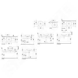 Duravit Starck 1 - Vasque sans trou avec trop-plein, diamètre 530 mm, blanc - vasque, avec WonderGliss 04085300001