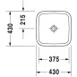 Duravit DuraStyle - Vasque, 430x430 mm, avec WonderGliss, blanc 03494300001 Duravit DuraStyle - Vasque, 430x430 mm, avec WonderGliss, blanc 03494300001