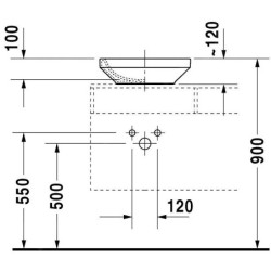 Duravit DuraStyle - Vasque, 430x430 mm, avec WonderGliss, blanc 03494300001