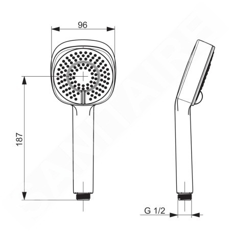 Hansa Basicjet - Pommeau de douche, 3 jets, chrome 44620500