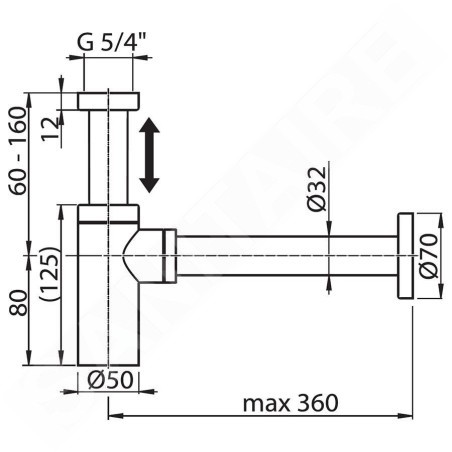 Ravak Garnitures de vidage - Siphon design, chrome X01371